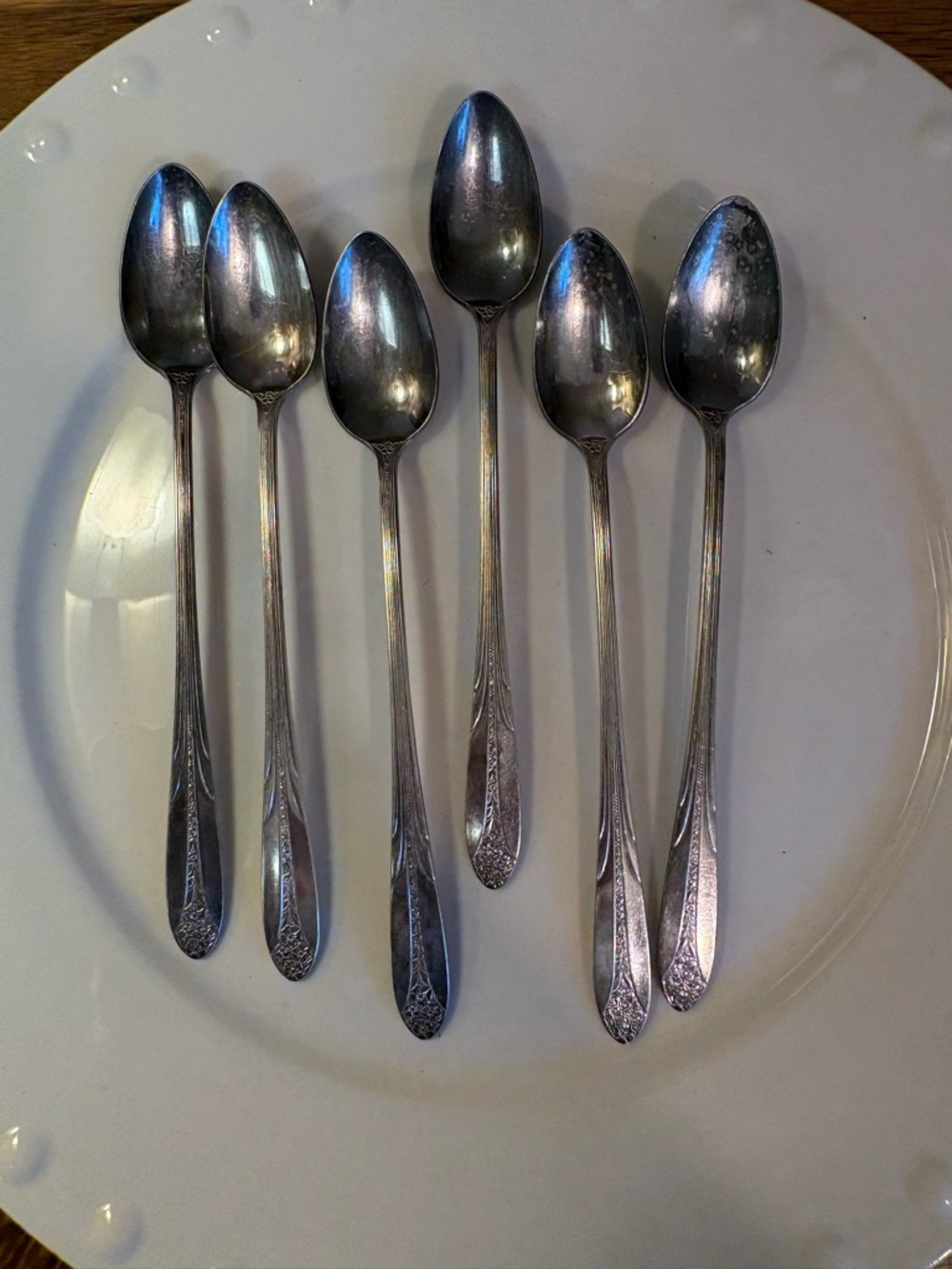 6 Vintage Iced Tea Spoons - Princess Royal